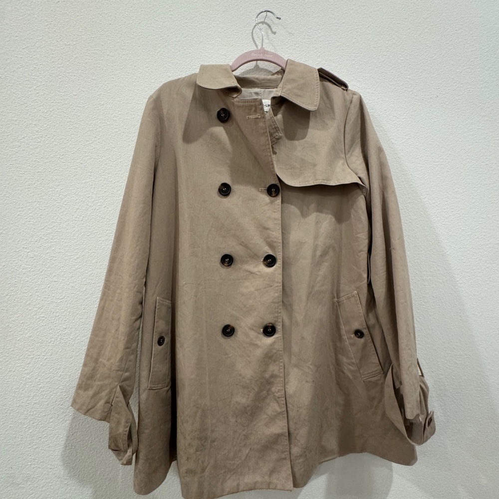 Sugarlips Tan Trench Coat with Relaxed Fit and Notched Lapel
